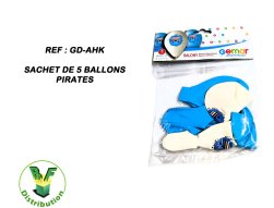 GD-AHK - Sachet de 5 ballons pirates