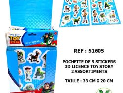 51605 - Pochette de 9 stickers 3D licence Toy Story