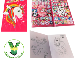 6851 - Livre de coloriages + stickers licorne