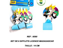8580 - Set de 6 sifflets licence Madagascar
