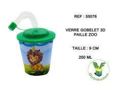 55076-----verre-gobelet-3d-paille-zoo